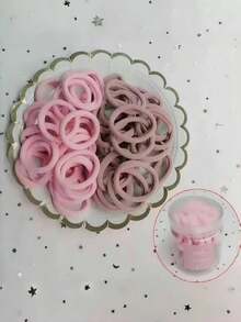 50个装无缝发圈套装 - 女士柔软防滑弹力发圈，女孩基础款高弹力发圈马尾圈，橡皮筋不伤发，发圈配饰，日常马尾造型，夏季宽松发饰，适合健身、瑜伽、海滩派对（粉色）马尾造型发圈弹力发带发圈，发圈，发绳头饰 - 彩色 - 查看 8