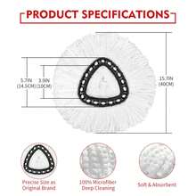 3 Pack Spin Mop Replacement Heads, Compatible With O-Ceda Easywring Spin Mop Heads Replacements, Microfiber Mop Refills For Easy Cleaning And Machine Washable - 彩色 - 查看 4