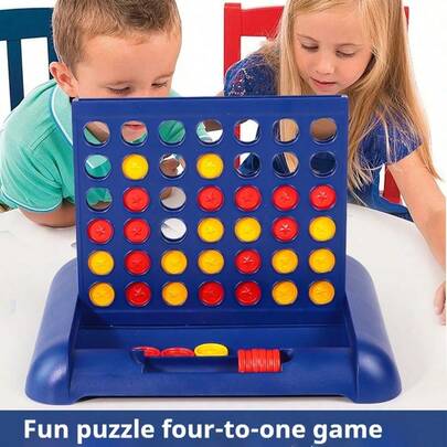 Juego portátil y plegable de 4 en línea 3D - Juego interactivo de 4 en línea - Adecuado para entretenimiento familiar - Tablero de ajedrez de sobremesa - Juego de 4 en línea interactivo de padres e hijos