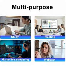 1080P HD Webcam With Built-In Microphone, Wide Angle View, USB Interface, 360° Rotation, Clip-On Design, Suitable For Office And Home Security Use