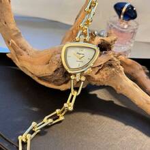 1pc Women's Asymmetrical Alloy Case, New U-Shaped Chain Bracelet Watch, Quartz, Suitable For Party Matching