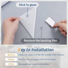 Rabbitgoo Película de privacidad para ventanas revestimiento de vidrio adhesivo estático opaco decorativo para tiendas de oficinas en el hogar etiqueta de puerta reutilizable para baño 44.5 x 200 cm - Puro - Ver 5