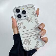 Funda para teléfono con diseño de rama floral, compatible con iPhone 16, 15, 14 Pro Max, 13, 12, 11, XR y XS Plus. Fabricada en silicona TPU, ofrece protección contra golpes y caídas, además de una excelente sensación al tacto. Es el regalo ideal para familiares, amigos y seres queridos. - transparente - Ver 2