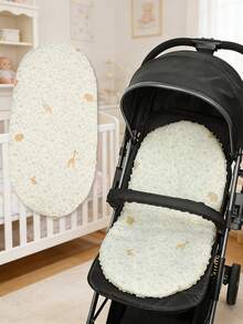 1pc Baby Stroller Seat Cushion, Plush Fabric Warm Lining For Infant Car Seat/High Chair, Soft & Skin-Friendly, Multiple Patterns Available, Comfortable Seating For Baby All Seasons