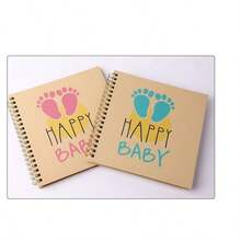 Vintage Kraft Paper Printed Handmade Photo Album, DIY Baby Growth Memory Book, Scrapbook, Children's Diary - Multicolor - View 2