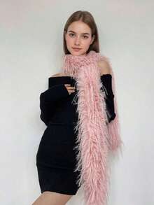 1 Peça Lenço Grosso e Quente de Cor Sólida para Mulheres, Lenço Grosso Personalizado de Alta Qualidade com Vibração Chique de Palco, Acessório Versátil de Cosplay Y2K