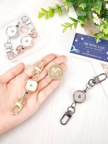 1个防盗金属伸缩钥匙扣，弹性钥匙扣，护士配件，办公用品，学生用品，证件套，登山扣，汽车钥匙扣，送给朋友和生日的礼物 - 彩色 - 查看 3