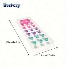BestWay 43040 1件装 6'2" X 28"/1.88米 X 71厘米 日光浴泳池漂浮躺椅，188x71厘米 PVC 漂浮吊床，漂浮躺椅水上沙发沙滩垫，泳池沙滩海洋两用泳池躺椅漂浮垫，沙滩必备，泳池漂浮垫 - 淺藍色 - 查看 4