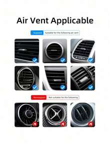 1pc Aluminum Alloy Gravity Car Phone Holder, Air Vent Mount Universal Car Phone Stand - Air Outlet - View 9