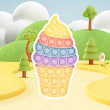 彩色冰淇淋泡泡减压玩具，成人和儿童流行的泡泡破裂玩具，圣诞节、万圣节派对游戏装饰礼物，放松玩具，适合儿童和成人的有趣推挤和时尚游戏 - 彩色 - 查看 5