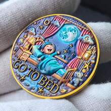 Decision Coin para lectores One More Chapter Go to Bed Challenge Token Divertida moneda de lectura aleación de zinc regalo para los amantes de los libros con funda protectora - como en la foto - Ver 4