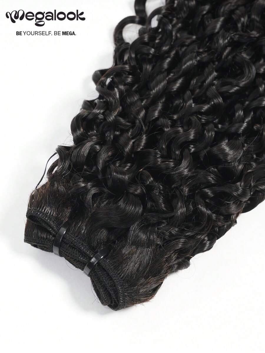 MEGALOOK 12A 1 Bundle Pixie Jerry Curly 100% Unprocessed Brazilian Hair 100% Human Hair Hair Extension Natural Color Human Hair Weft For Women Silky Soft Soft & Full - SNatural - View 1