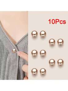 10pcs Invisible Snap Clips - Anti-Flashing Buttons, Detachable Design, Suitable For Cardigans, Sweaters, Knits To Tighten And Secure - Fashion Decorative Button Accessories With Non-Slip Rings - No Sewing Required, Essential For Women's Formal And Casual Outfits, Wardrobe Essential Stylish Accessory - A - View 15