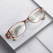 8pcs Fashion Oval Reading Glasses Colorful Print Ultra-Lightweight Versatile Holiday Birthday Gift Idea - 3棕+3紫+2藍 - 查看 6