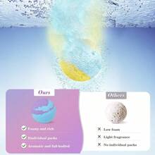 Bath Bath Ball For Women Presents Set Natural Wonderful Fizz Effect Bath Bomb With Shea Butter & Essential Oils, Bubble Bath Mothers Day Presents For Mom, Wife, Girlfriend - 清香 - 查看 4