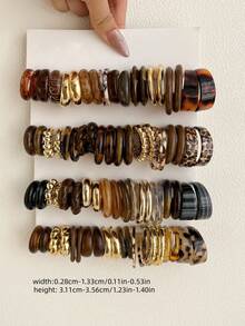 1-30对随机几何复古硬币亚克力夸张时尚耳环套装，盲盒组合，适合女性，母亲节、情人节、圣诞节、新年礼物，日常佩戴 - 彩色 - 查看 7