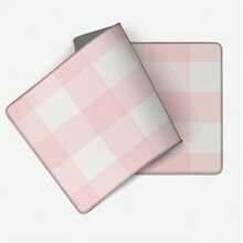 1pc Korean Style Pink & White Plaid Soft Mouse Pad, Fashionable Thin Desk Mat, Large Non-Slip Edged Gaming/Office Keyboard Pad - B - View 5