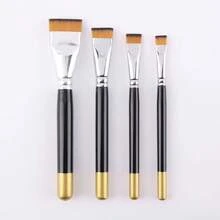 4pcs Short Bristle Lacquer Painting Brushes, Nylon Art Painting Brush Set, Flat Head Craft Tools - one-size - View 4