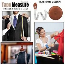 Cinta métrica para coser cinta métrica de tela para el cuerpo médico sastre artesanía dieta 1.5 m 60 pulgadas regla retráctil de doble lado con botón redondo - caf1paquete - Ver 7