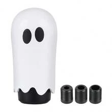 替换式换挡杆球头，幽灵造型，ABS和铝合金材质，圆形换挡杆头装饰/替换件，适用于手动变速箱 - 幽靈 - 查看 12