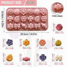 Flower Candy Silicone Mold - Daisy/Tulip/Bow/Leaf Shapes, Suitable For Making Chocolate, Jelly, Ice Cubes, Pudding And Desserts - Multicolor - View 2