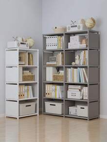 1件装简易防尘学生书架，出租房储物柜，学生宿舍落地式储物衣柜，简易双排多功能储物衣架，卧室落地式储物架 - 彩色 - 查看 9