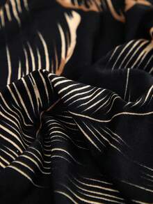 1pc Skirt Style Stretch Sofa Cover, Soft & Comfortable, Printed Stretch Furniture Protector, Multiple Sizes Available - Black - View 7