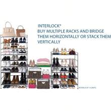 Seville Classics Sturdy Freestanding Storage Shelf for Bedroom Closet Entryway Dorm Room Organizer Stackable Durable Metal Shoe Rack Ash Gray Slat 3-Tier - Listón gris ceniza - Ver 10