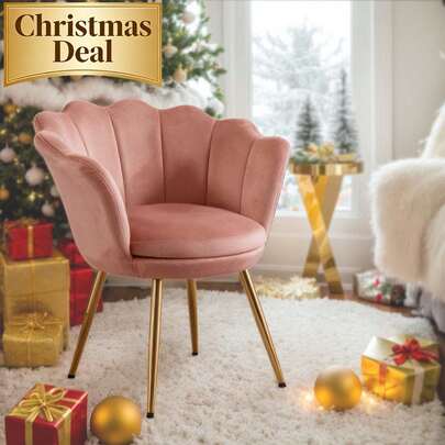 WAHSON OFFICE CHAIRS 1PC Wahson Velvet Armchair Armchair With Gold Legs, Comfortable Bedroom Armchair Relax Chair For Living Room/Bedroom