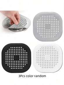 1/2/3pcs Silicone Hair Catcher And Drain Stopper, Prevent Clogging And Odor, Household Essential, Suitable For Christmas, Halloween, Thanksgiving And Other Holidays - 彩色 - 查看 9