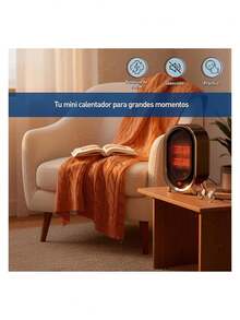 Calentador Portátil Eléctrico 900W con 2 Velocidades, Protección contra Sobrecalentamiento y Antivuelco; (10.5*13.5*24.5 cm). Bluelander - Negro - Ver 4