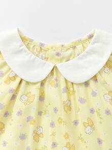 Balabala Girls Woven Dress, Elegant Fit, Soft Fabric, Easy Everyday Styling - Yellow Tone - View 3