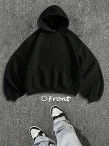 Men's Y2K Style Pure Cotton Hooded Sweatshirt Allsaints Tokyo Underground London Fashion Streetwear Urban Design Kangaroo Pockets And Drawstrings Long Sleeves Loose And Casual Thick Fabric Ideal For Gifts In Autumn And Winter High Quality Men's Clothing S To XL - Negro - Ver 3