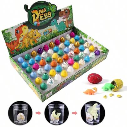 1 Caja De 60 Piezas De Huevo De Dinosaurio De 2x3cm Que Eclosiona Y Crece En Agua, Juguete Científico Educativo Creativo Para Niños, Regalo De Cumpleaños Y Navidad Divertido Para Niños Y Niñas