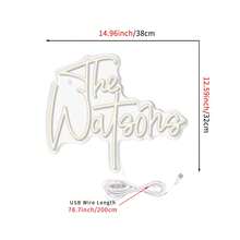 可定制LED霓虹灯 - USB供电，可调光，适用于卧室、客厅、办公室、派对和婚礼墙面装饰 - 完美的圣诞节和新年礼物