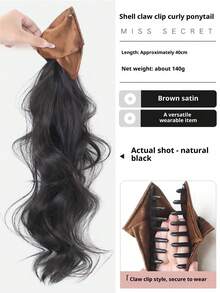 2026 New Satin Triangle Claw Clip Long Curly Ponytail, High-End Voluminous Updo Hairpiece - Multicolor - View 14