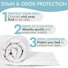 Premium Quality Bed Pad Quilted Waterproof and Washable 34" x 52" The Best Underpad Sheet Protector for or Adults with Incontinence - Blanco - Ver 5