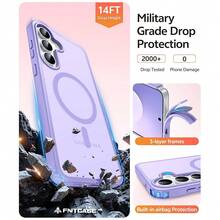 For Samsung Galaxy S25 FE Case: Magnetic Translucent Matte Military Grade Drop Proof Protection Cell Phone Cover - Slim Rugged Durable Shockproof Protective S25Fe Cases (Purple-6.7 Inch) - 紫色的 - 查看 6