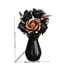 DIY黑金玫瑰花积木套装，配黑色花瓶、精美礼盒、永生花盆栽，色彩鲜艳，适合作为桌面摆件，是圣诞节/新年/情人节/生日礼物的绝佳选择。 - 創意玫瑰花 - 查看 6