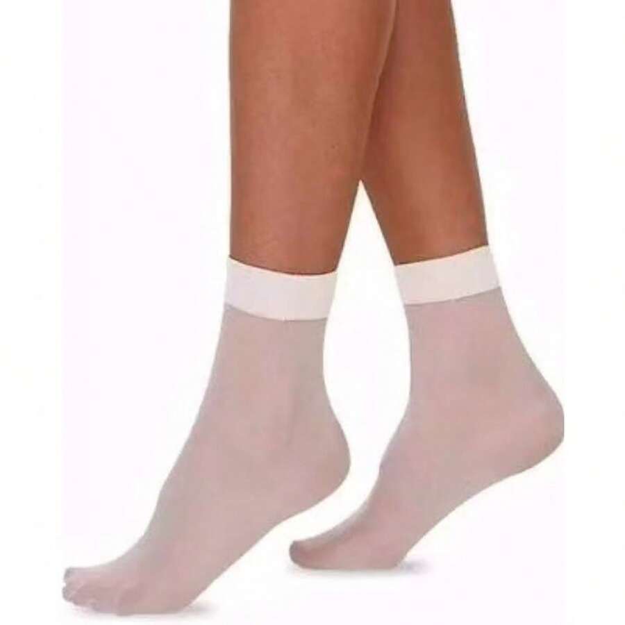 Kit Of 10 Pairs Of Black And Beige 3/4 Length Dress Socks - 白色 - 查看 1