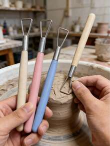 4pcs Soft Clay Sculpting Tool Set, DIY Pottery Modeling Tools - Multicolor - View 1