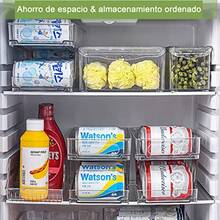 organizador de latas refrigerador dispensador de latas doble capa organizador de refrigerador stackable refrigerator organizer automático para Congelador Encimera Gabinete - Capacidad para 10 Latas - como en la foto - Ver 5