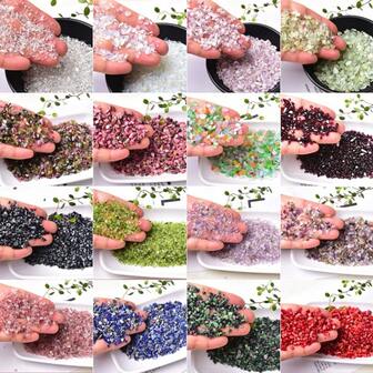 50g/100g/200g/ Natural Gemstone, Rose Quartz Crafts, Tumbled Stones, Crystal Chips Crystal Gravel Home Decor For Office & Home, Crystal Gift Perfect For DIY Jewelry, Nails, Aquariums, And Plant Decor Chakra Balancing, Crafts Enhance Home Aesthetics And Wellbeing With Polished Crystal Gravel