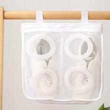 1 st. mångsidig tvättpåse i nät, lämplig för skor, BH:ar och underkläder - anti-deformation, med dragkedja och kan hängas torrt