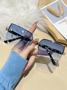 1 para klasycznych, dużych, modnych okularów damskich, w eleganckich, jednolitych kolorach, z poliwęglanu, modnych okularów, odpowiednich na każdą porę roku - Wielokolorowe - Zobacz 5