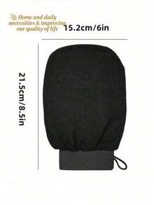 1/2只去角质身体磨砂手套，双面身体清洁巾，SPA按摩身体磨砂器，适用于去除死皮，包含多色深层清洁浴巾 - 黑色 - 查看 2