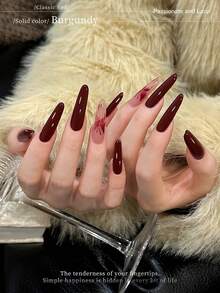 XEIJAYI 玫瑰粉甜美溫柔美甲凝膠指甲油，美甲沙龍批發 - 酒紅色 - 查看 4