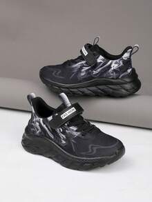 All Season Casual Sports Skateboard Shoes, For Teenagers, Campus Students, Outdoor Leisure Sports Shoes, Running Shoes, Hiking Shoes, With Hook And Loop Closure For Easy Wear, Lightweight & Breathable - Black - View 11