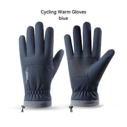 Mens Winter Cycling Gloves Thick Anti Slip Shock Absorbing Touchscreen Waterproof Ski Gloves