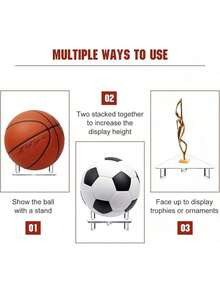 EstiloWADY Soporte De ExhibicióN De Bolas Soporte De Bola De AcríLico Soporte De Almacenamiento De ExhibicióN AcríLico Para Pelota De Baloncesto FúTbol Voleibol Rugby BalóN De Deportes TrofeosVersióN Mejorada - transparente - Ver 7